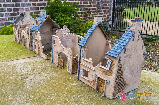 Französische zerstörte Stadt