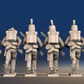 Napoleonic British 95th Rifles advancing mixed riflemen rear view