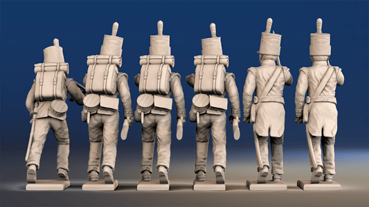 Napoleonic British Light Infantry Command - Advancing, Stovepipe Shako