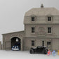 French garage with annex terrain model view 3