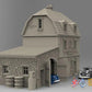 French garage with annex terrain model view 2