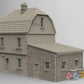 French garage with annex terrain model view 1