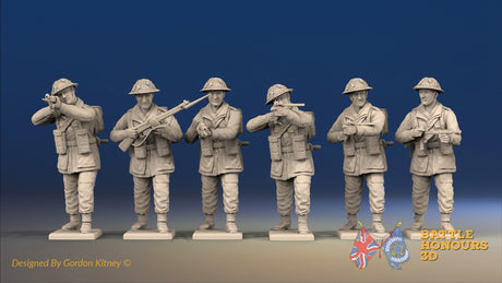 WW2 British Commando Standing Firing miniature figures front view