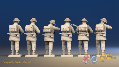 WW2 British Commando Standing Firing miniature figures rear view