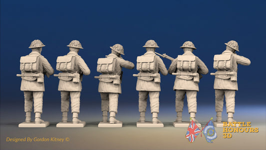 WW2 British Commando Standing Firing miniature figures rear view