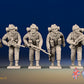 WW2 British Commandos in cap comforters with Bren guns advancing, front view