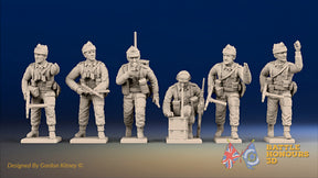 WW2 British Commando command figures in cap comforters, front view
