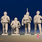 WW2 British Commando command figures in cap comforters, rear view