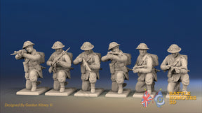 WW2 British Commando Kneeling miniature figures front view