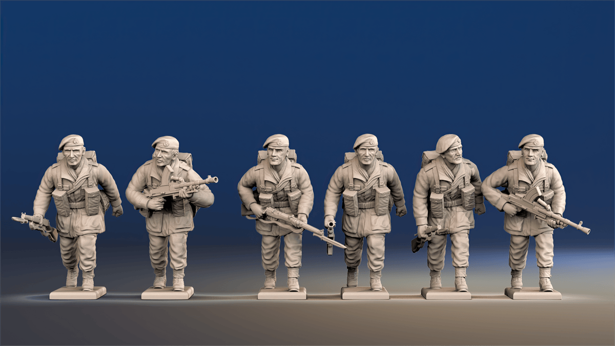 WW2 British Royal Marine Commandos - Bren Gun Team, Green Berets