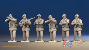WW2 British Commando Green Beret Standing Firing miniature figures front view