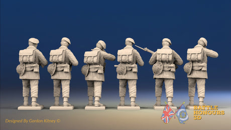 WW2 British Commando Green Beret Standing Firing miniature figures rear view