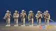 WW2 British Infantry Battle Dress Helmet Advancing miniature figures front view