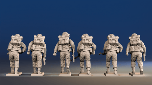 WW2 British Infantry - Advancing Bren Gun Team, Battle Dress