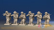WW2 British Infantry Battle Dress Kneeling miniature figures front view