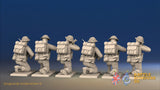 WW2 British Infantry Battle Dress Kneeling miniature figures rear view