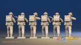 WW2 British Infantry Battle Dress Standing Firing miniature figures rear view