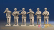 WW2 British Paratroopers Helmet Standing Firing miniature figures front view