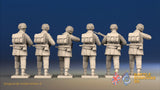 WW2 British Paratroopers Helmet Standing Firing miniature figures rear view