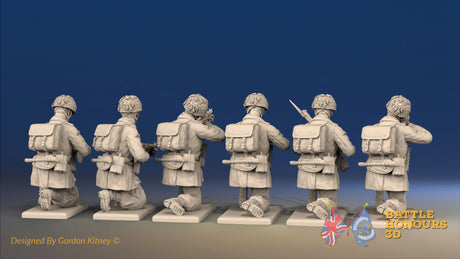 WW2 British Paratroopers Helmet Kneeling miniature figures rear view