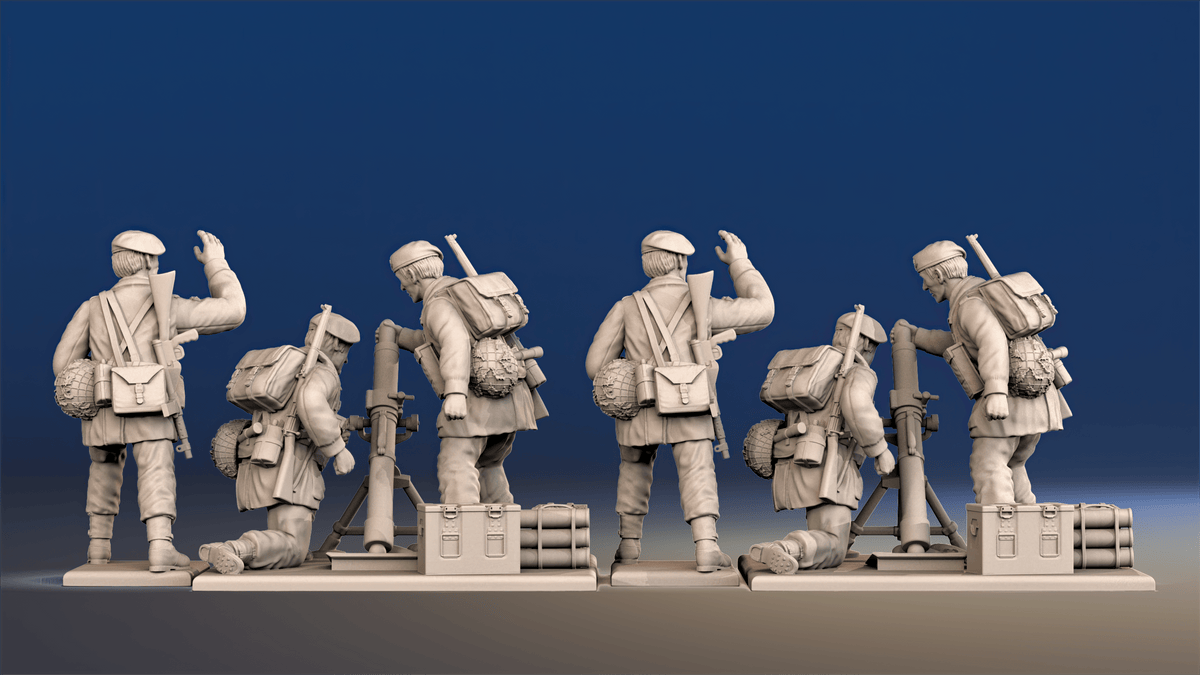 WW2 British Paratroopers - Mortar Team, Red Berets