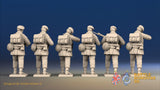 WW2 British Paratroopers Red Beret Standing Firing miniature figures rear view