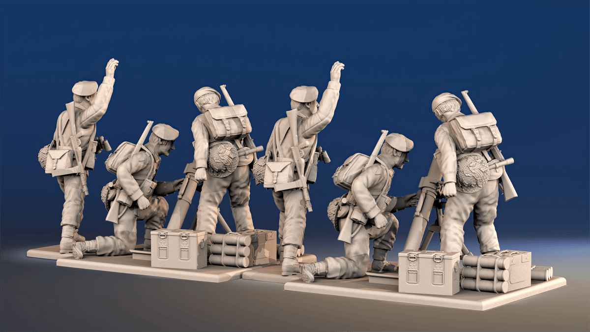 British Royal Marine mortar team view 2