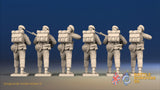 WW2 British Royal Marine Commando Green Beret Standing Firing miniature figures rear view
