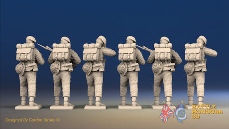 WW2 British Royal Marine Commando Green Beret Standing Firing miniature figures rear view