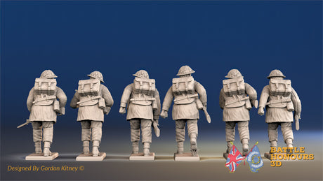 British Commandos advancing in smocks rear view