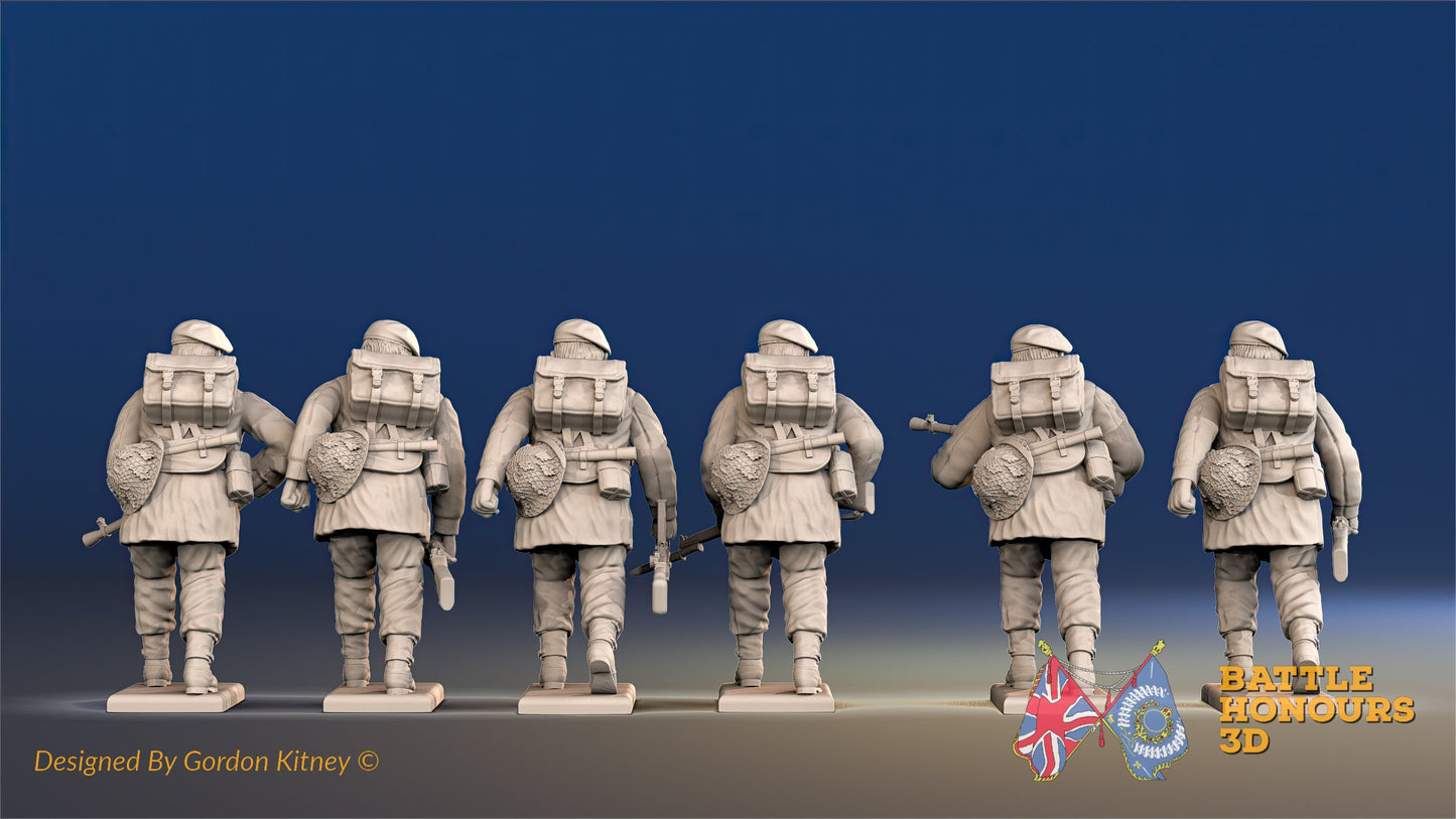 Royal Marine Commando Bren gun team advancing rear view