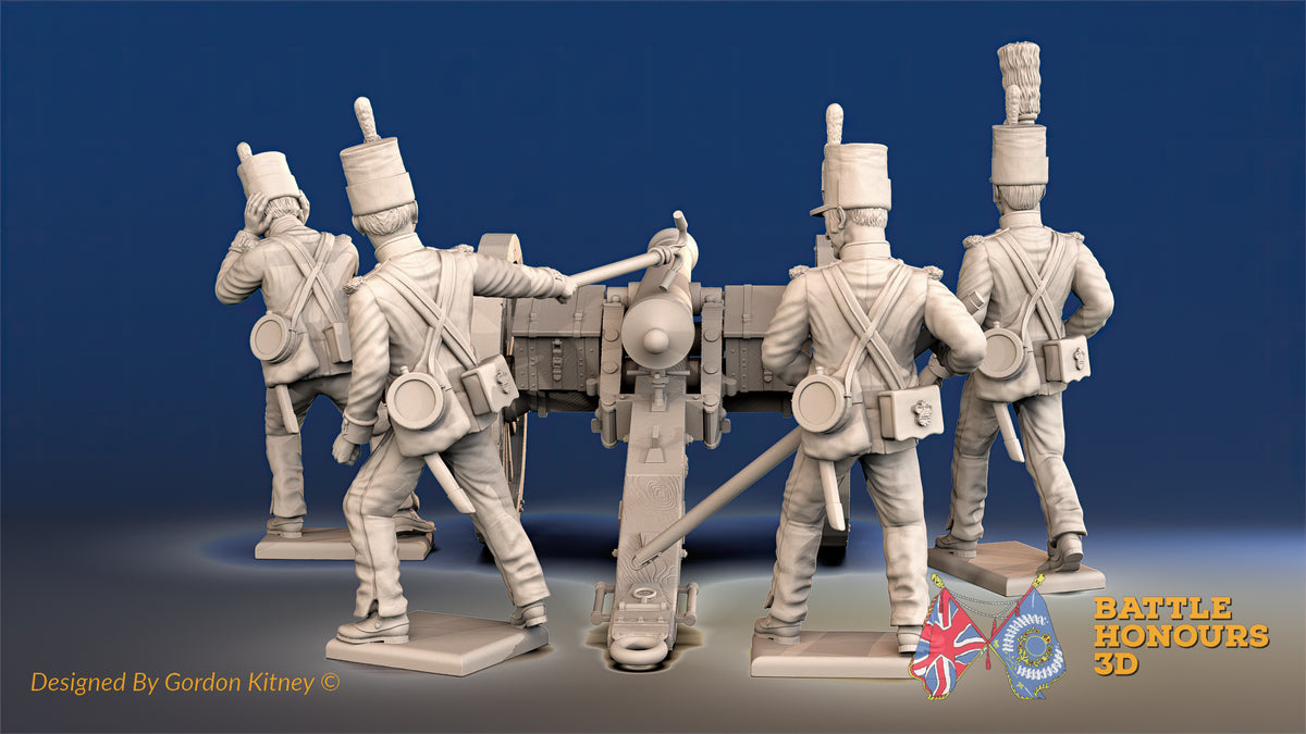 British foot artillery firing rear view