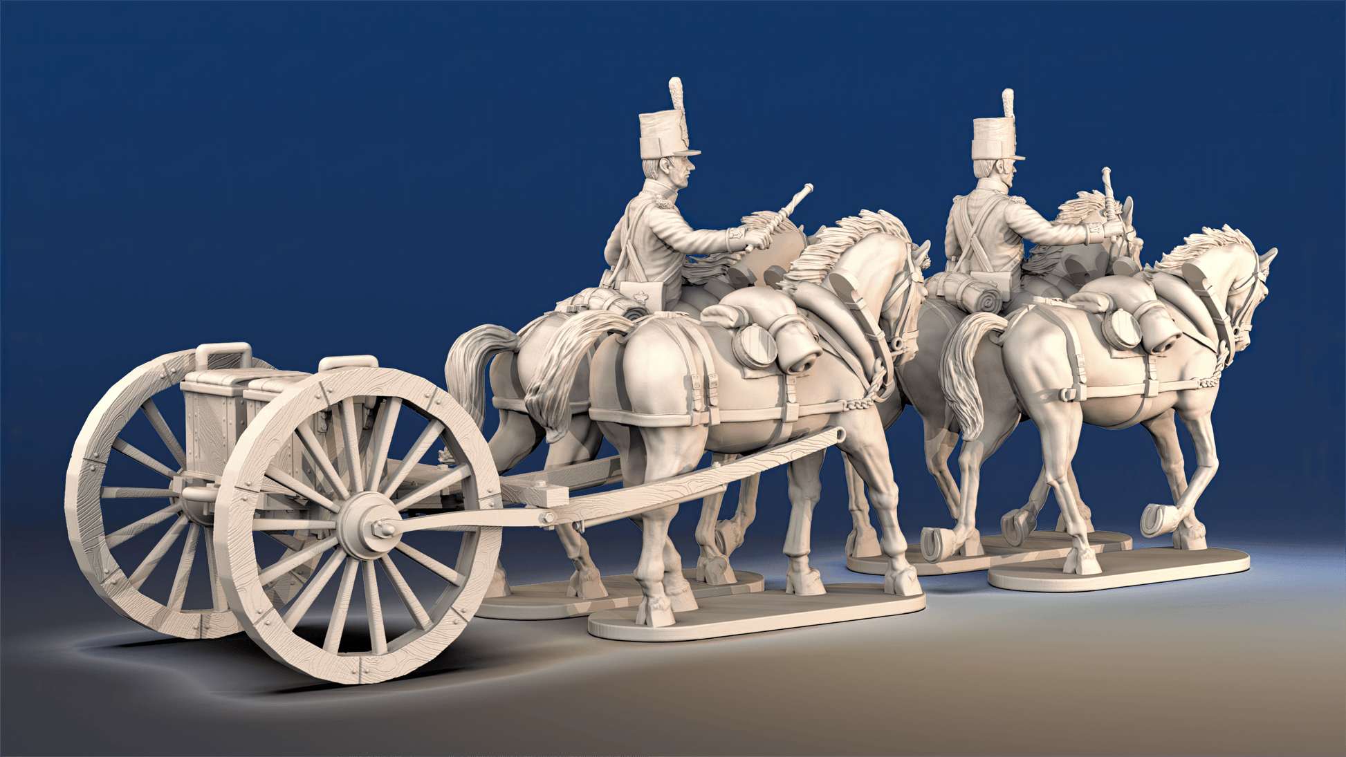 Napoleonic British Foot Artillery gun limber rear view