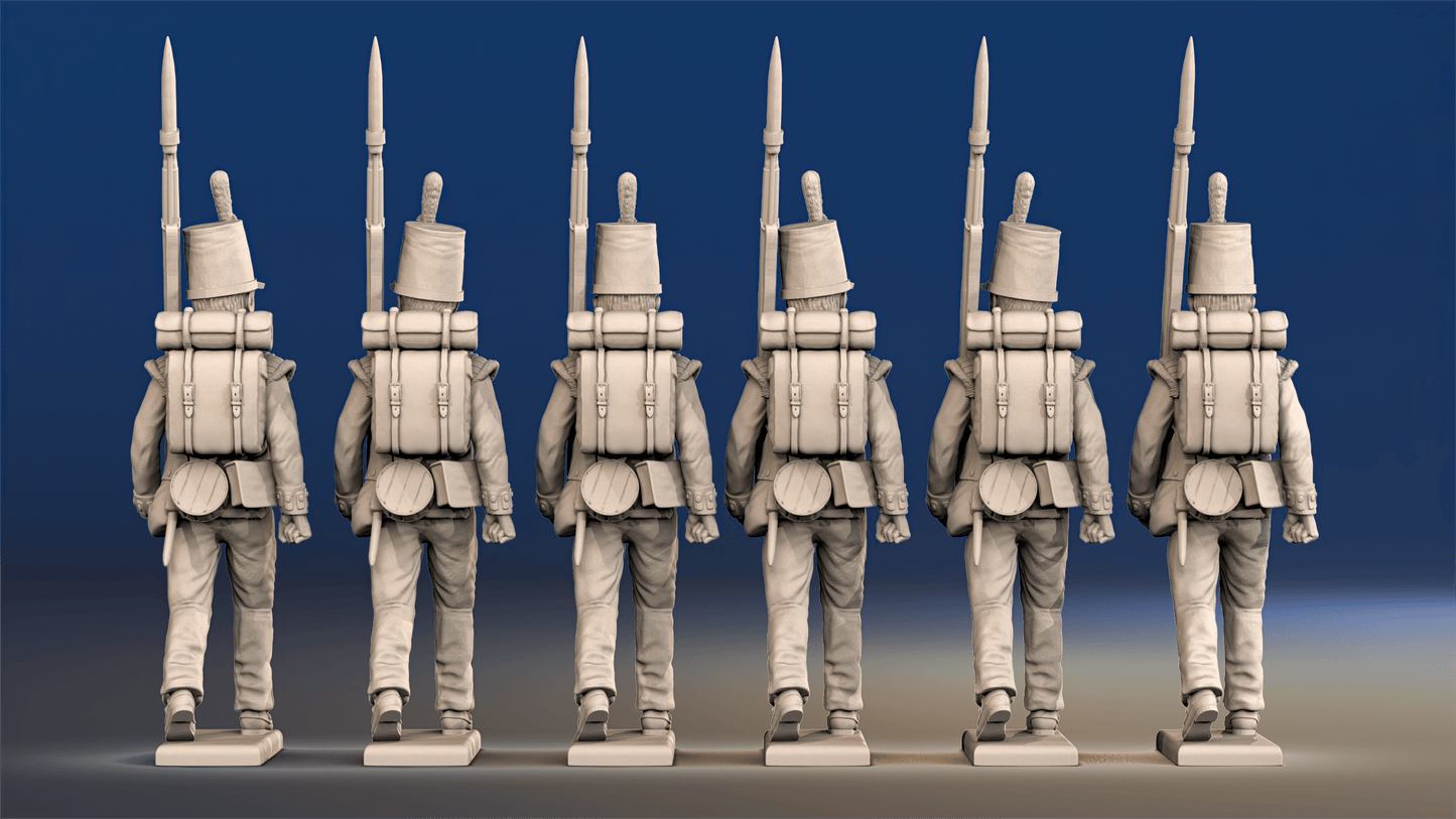 Napoleonic British Grenadier and Light Flank Companies rear view