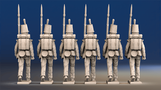 Napoleonic British Grenadier and Light Flank Companies rear view