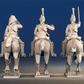 Napoleonic British Heavy Dragoons galloping command rear view