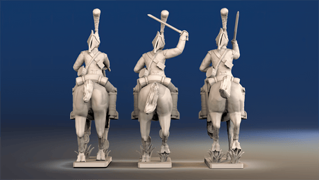 Napoleonic British Heavy Dragoons galloping set 1 rear view