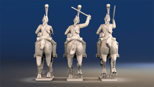 Napoleonic British Heavy Dragoons galloping set 1 rear view
