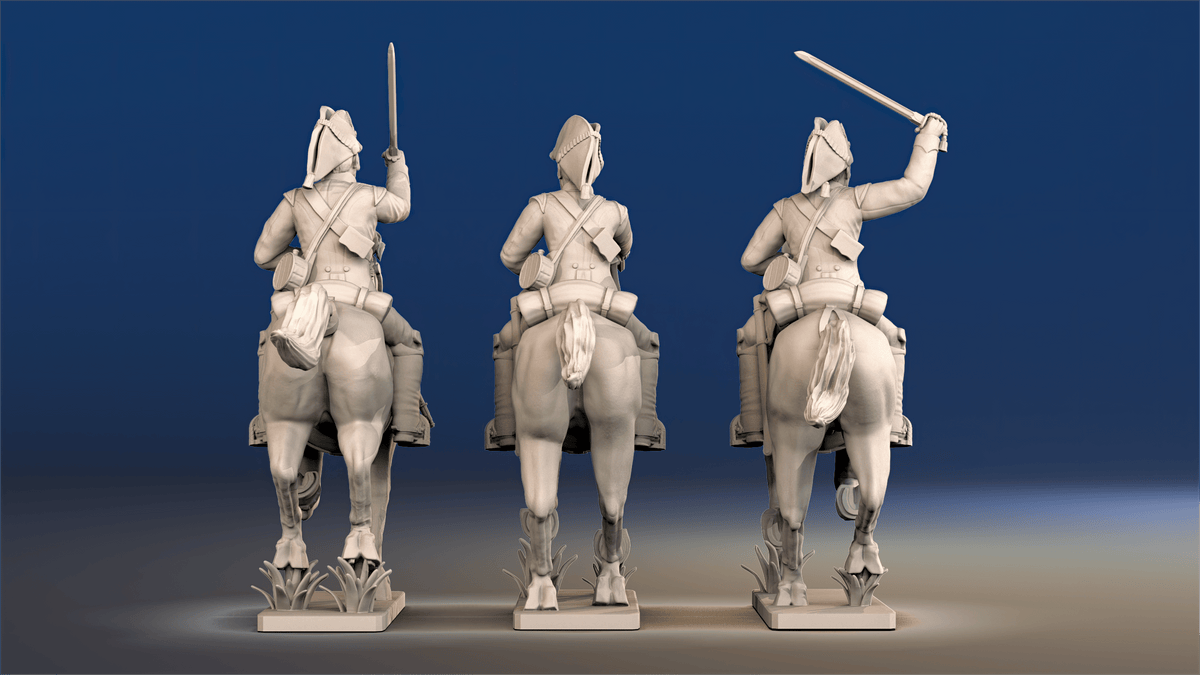 British heavy dragoons galloping set 2 rear view