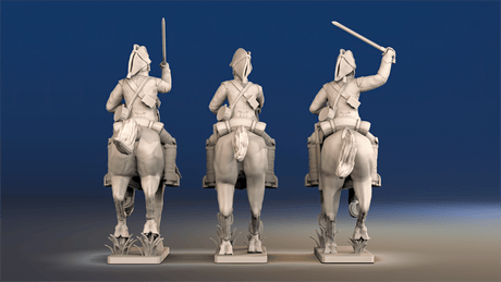 British heavy dragoons galloping set 2 rear view