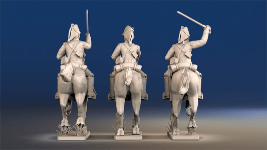 British heavy dragoons galloping set 2 rear view
