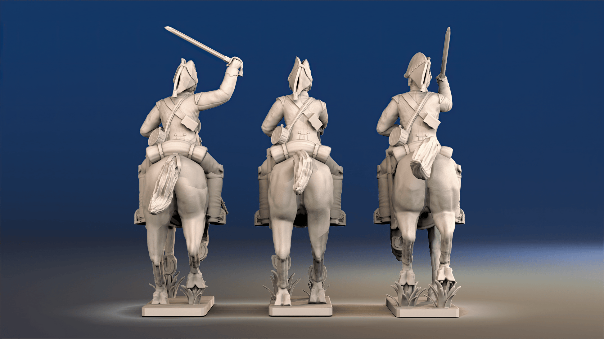 Napoleonic British Heavy Dragoons galloping set 3 rear view