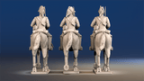 Napoleonic British Heavy Dragoons trotting rear view