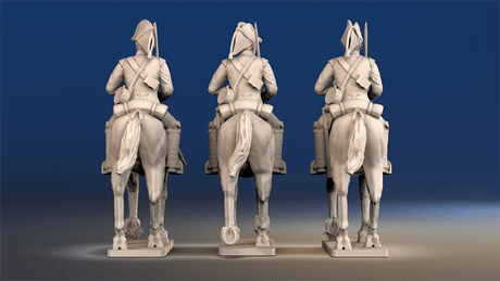 Napoleonic British Heavy Dragoons trotting rear view