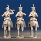 Napoleonic British Hussars Bell Shako trotting command rear view