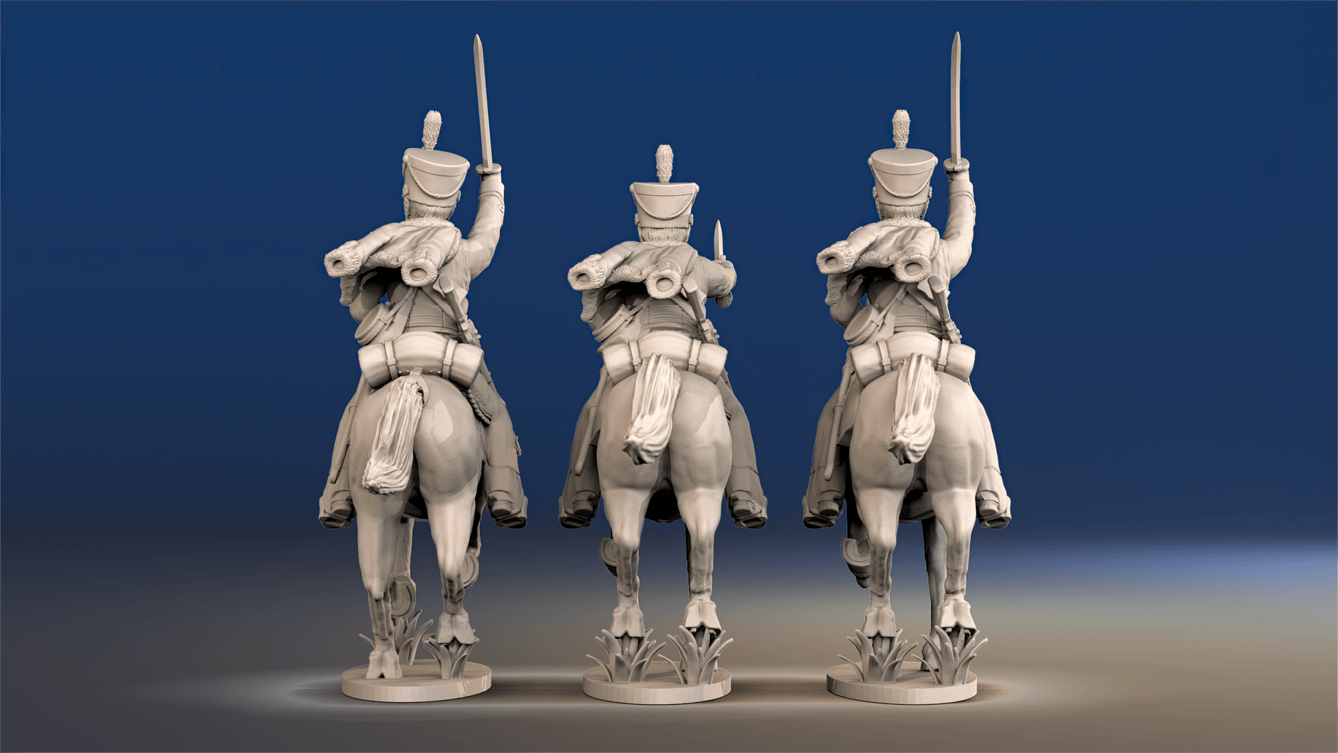 British hussars bell shako galloping set 1 rear view