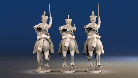 British hussars bell shako galloping set 1 rear view