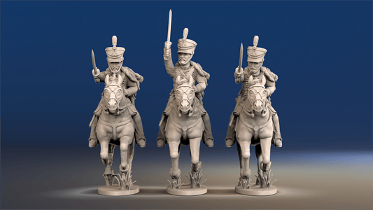 British hussars bell shako galloping set 2 front view