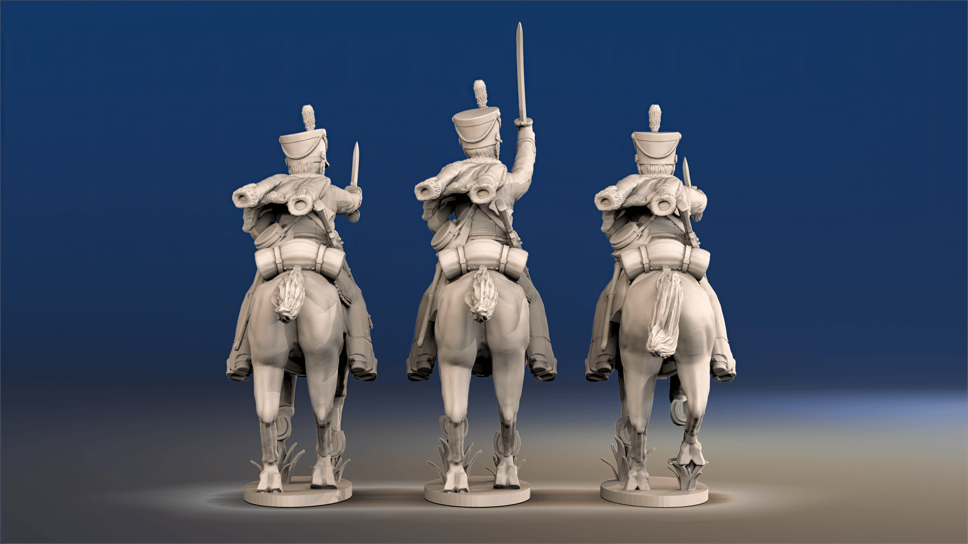 British hussars bell shako galloping set 2 rear view
