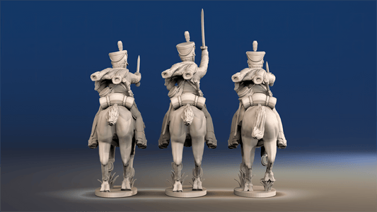 British hussars bell shako galloping set 2 rear view